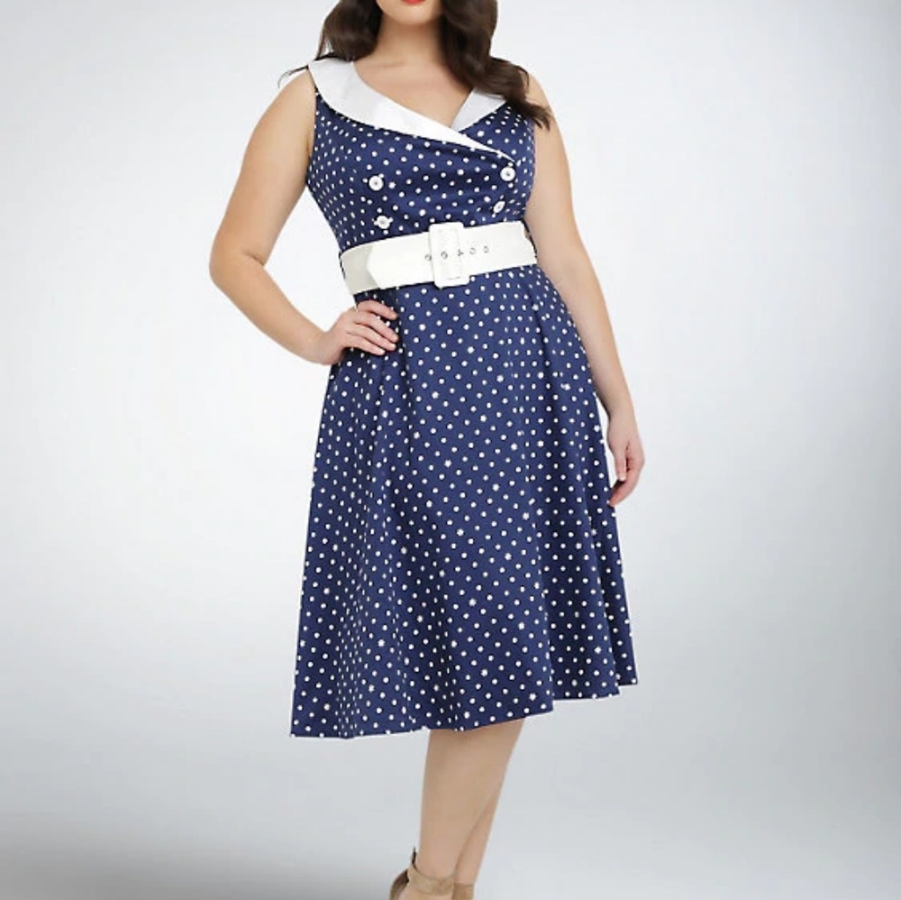 Torrid retro navy dress